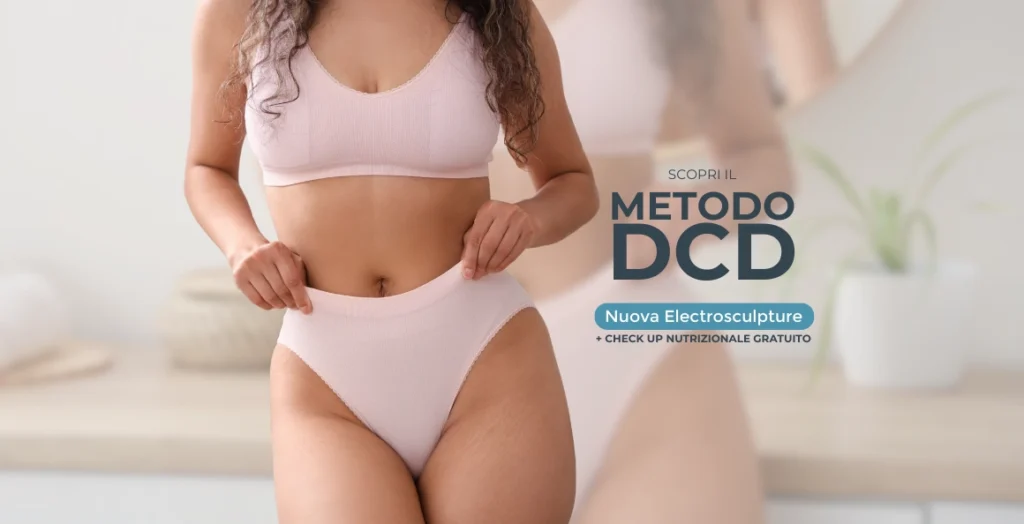 Donna in lingerie sportiva rappresenta il Metodo DCD